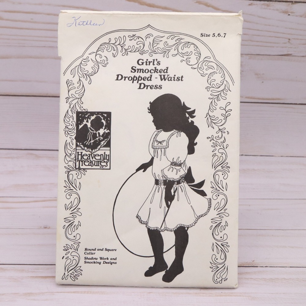 Heavenly Treasures Smocked Dropped Waist Dress Pattern Sz 5 6 7 8 10 12 UNCUT